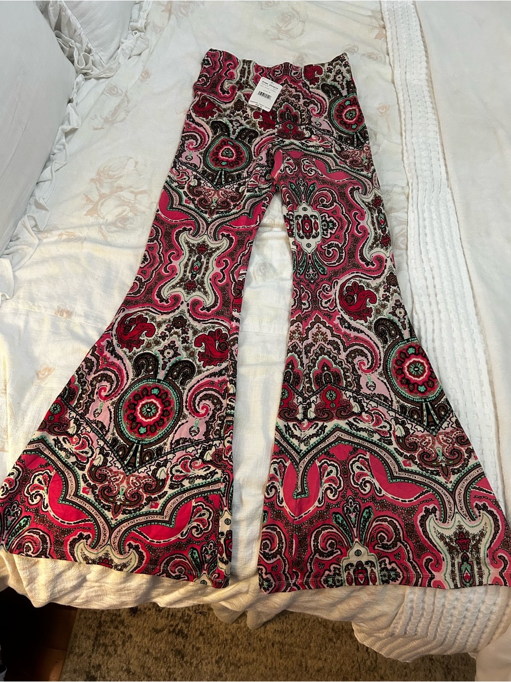 Free people Harper Paisley Pull On Bell Bottom Pants NWT Medium